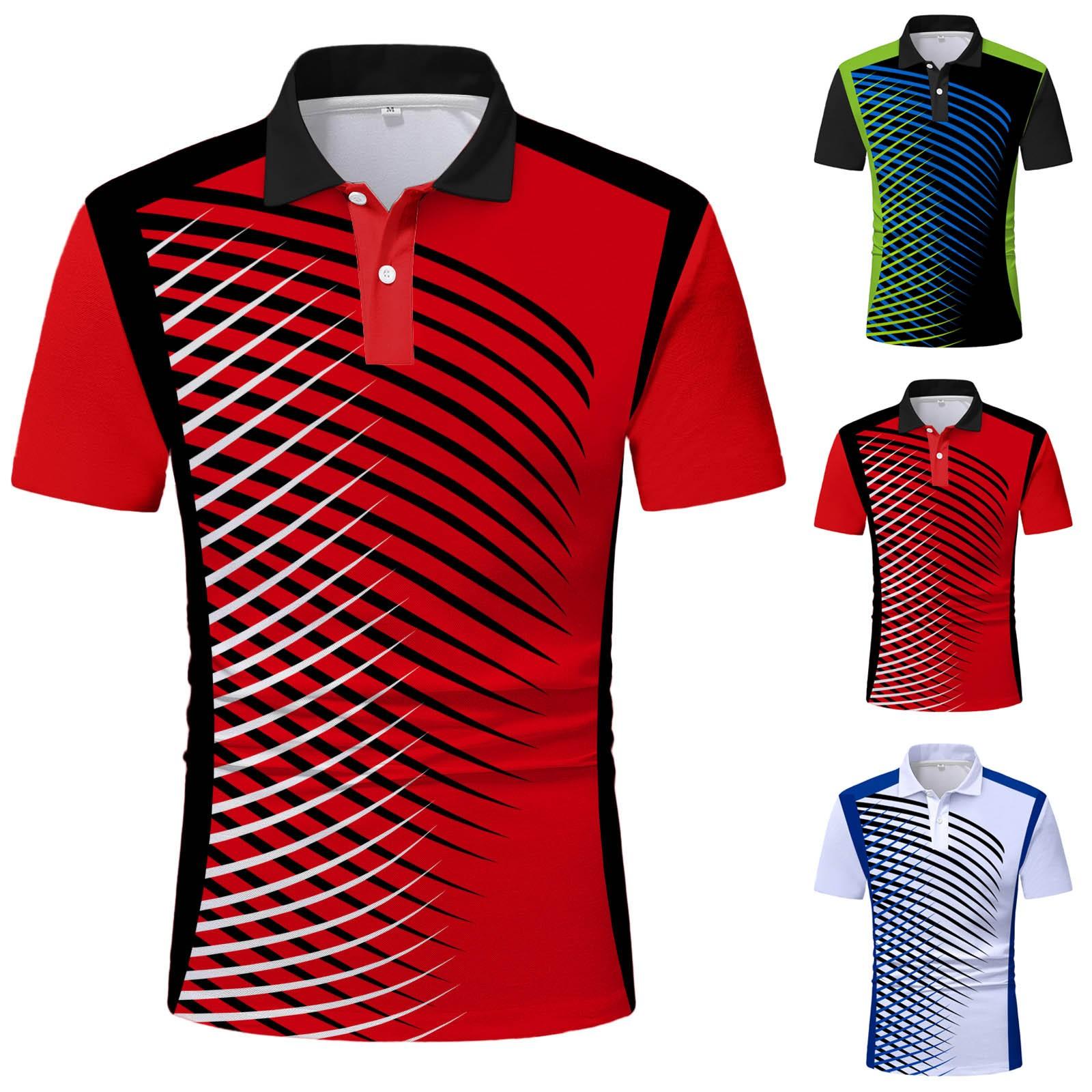 

Мужская летняя спортивная одежда с пуговицами и лацканами, рубашка с коротким рукавом, повседневные дышащие удобные топы для гольфа
