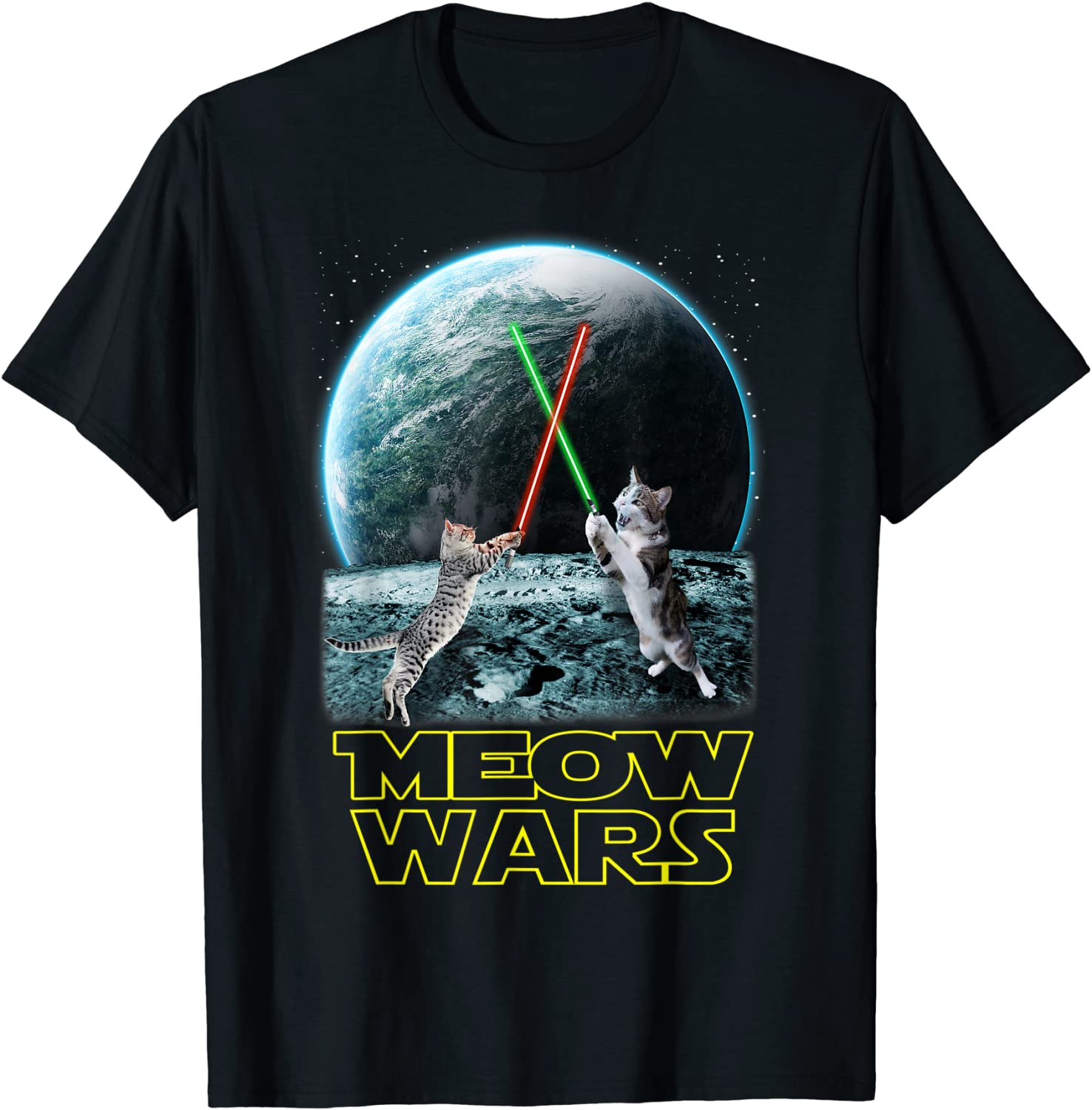 

Meow Wars Cat Shirt Funny Gifts For Cats Lovers T-Shirt T-Shirt Funny Funny T Shirt Cotton Tops Tees for Male Personalized 4XL