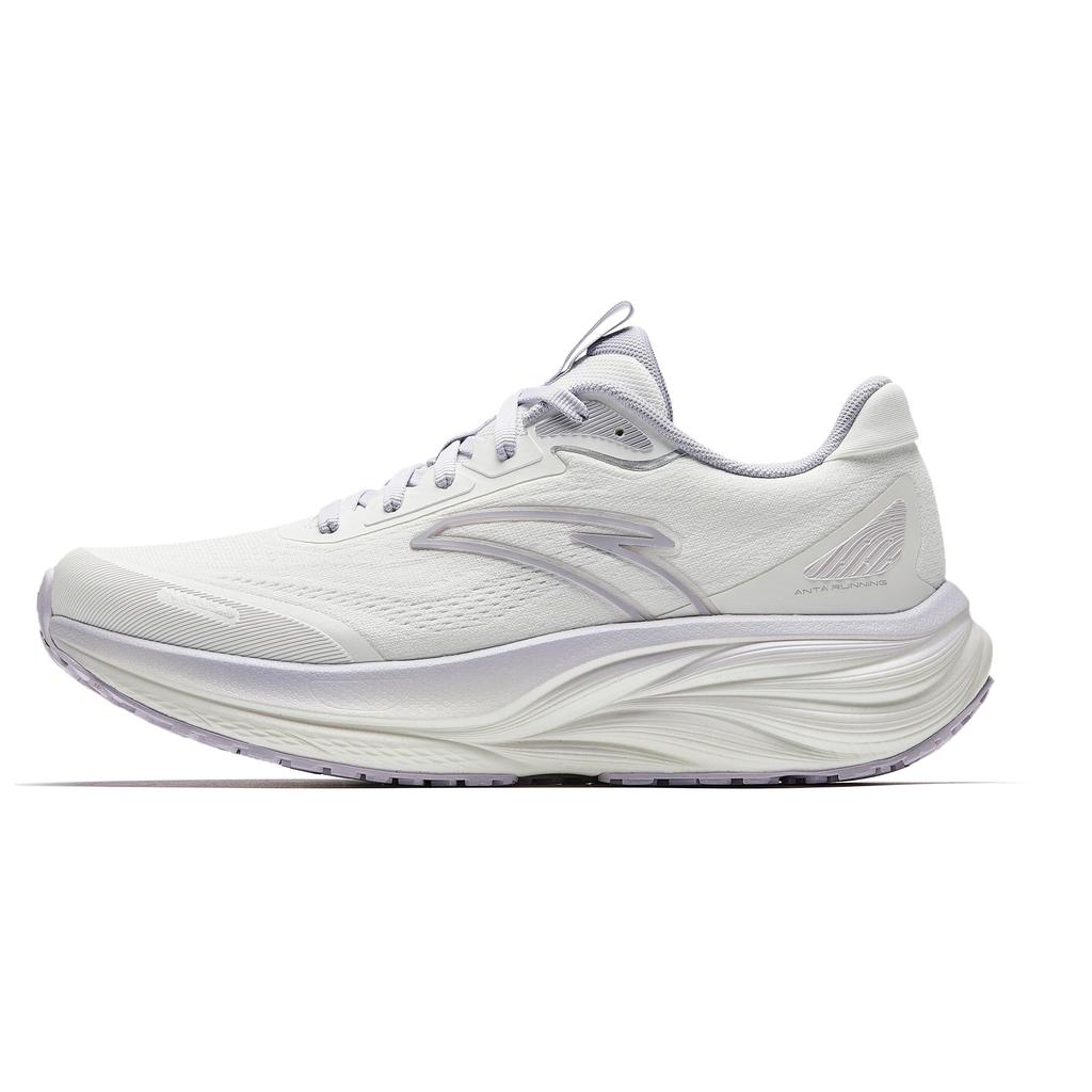 new Anta Cushioned Height Increase Wear Resistant Lightweight Breathable Low Top Casual Running Shoes Women's White Purple