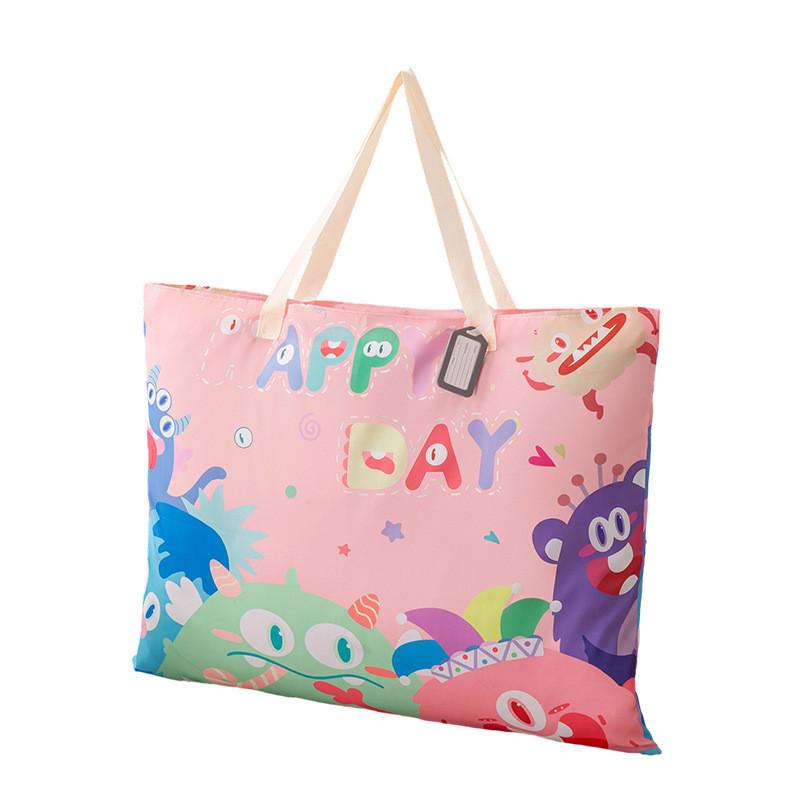 Cartoon Toddler Quilt Storage Bag With Waterproof Oxford Fabric For Kids Bedroom And Travel Use