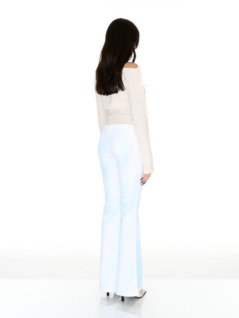 SETSETSET Lavigne Off-Shoulder Shirring Top Ivory