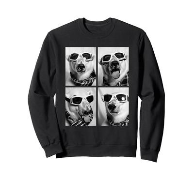 Cute Polar Bear with Snow Funny Winter Animal Sweatshirt Goggles,