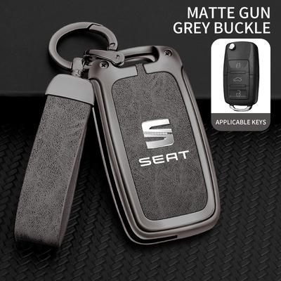 Alloy Leather Car Remote Key Protection Cover Shell For Seat FR Ateca IBIZA Leon Alhambra Arosa Exeo Cordobe Mii Tarraco Toledo