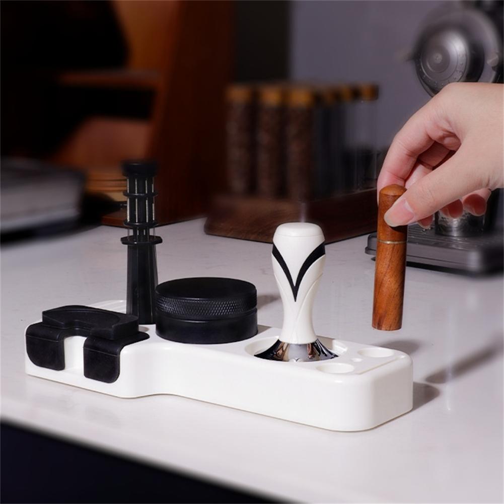 Compact Espresso Tamper Station with Tool Holder and Portafilter Organizer