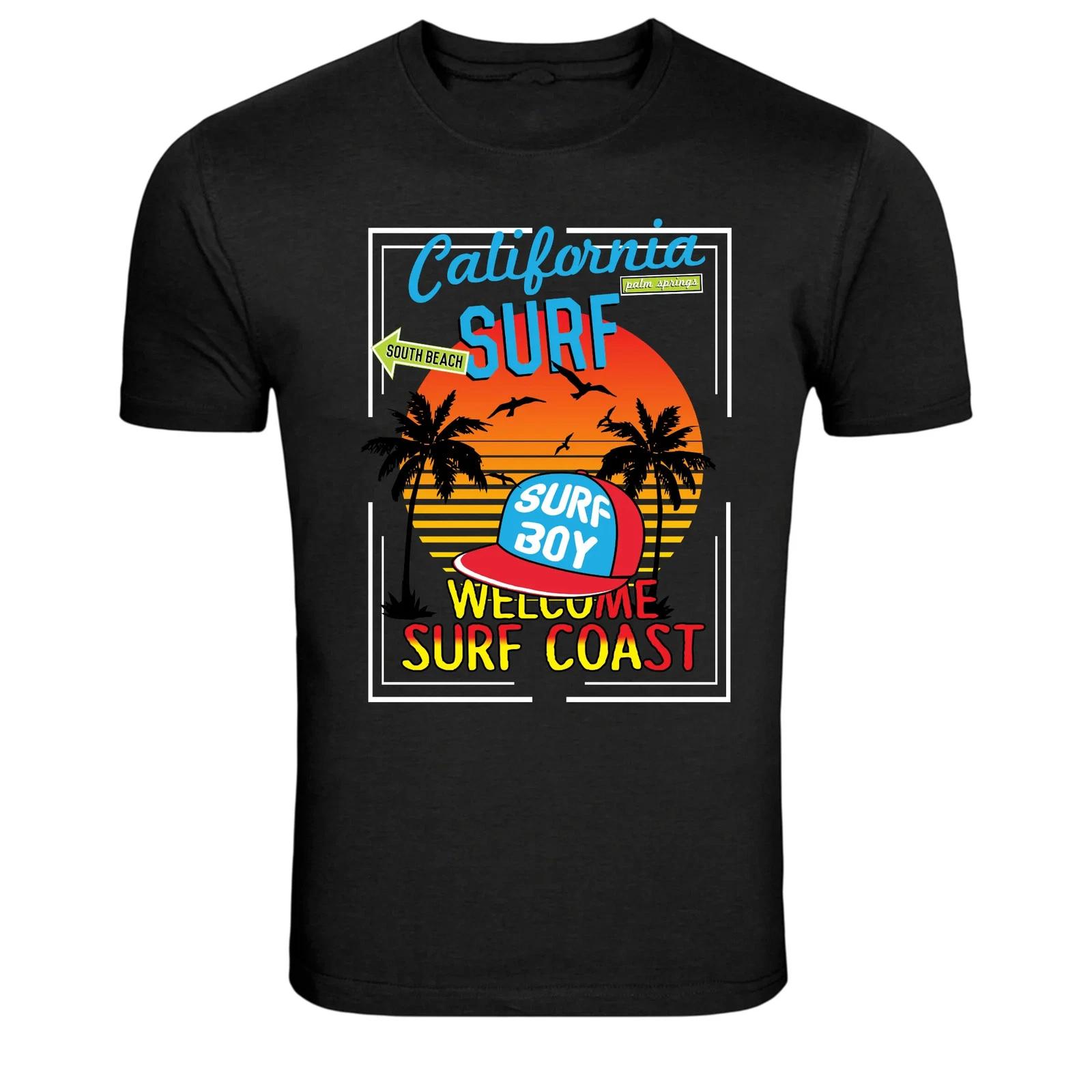 California Surf Boy Welcome Surf Coast Graphic T-Shirt 4XL