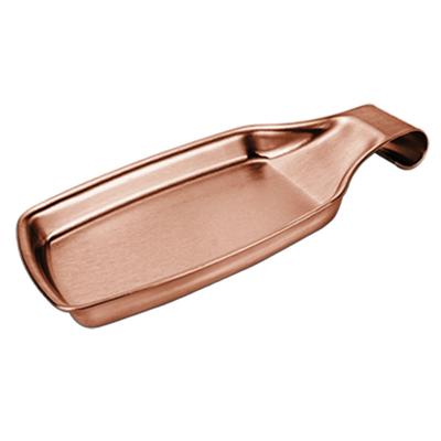 304 Stainless Steel Spoon Rest Storage Quadrate Fashionable Utensil Spoon Holder for Kitchen Rose