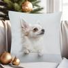 Cute White Chihuahua Dog Pillowcase Realistic Pet Animal Cushion Cover Home Decor for Living Room Bedroom Sofa