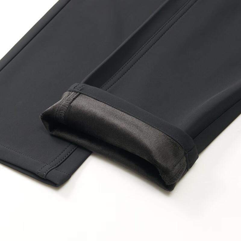 Edenbo Men's Fleece-Lined Straight-Leg Business Casual Pants