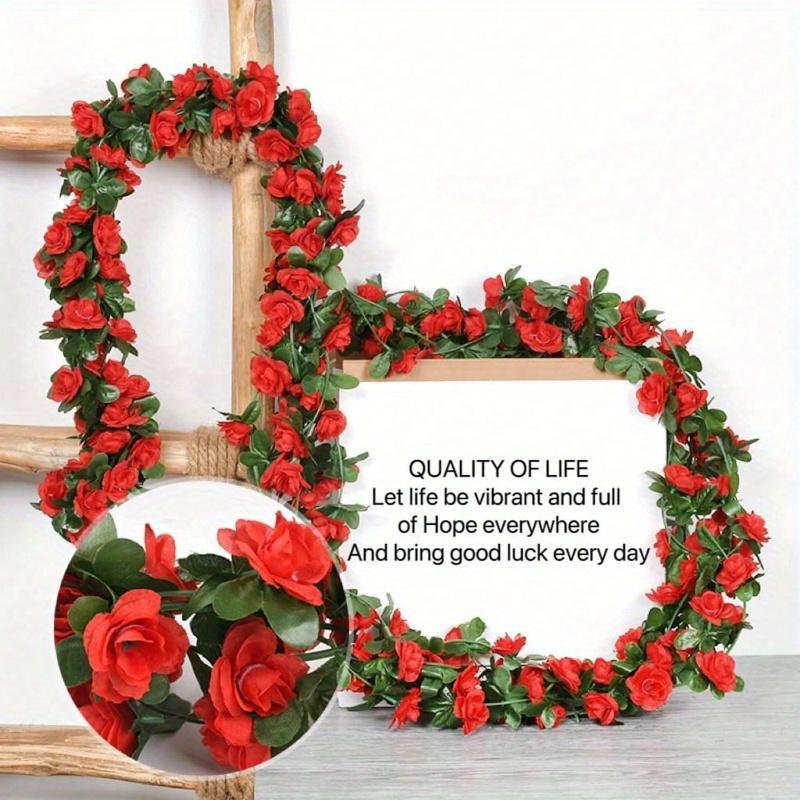 Artificial Flower Plants Fake Rose Vine Flowers Home Hotel Office Wedding Party Garden Craft Art Decoration