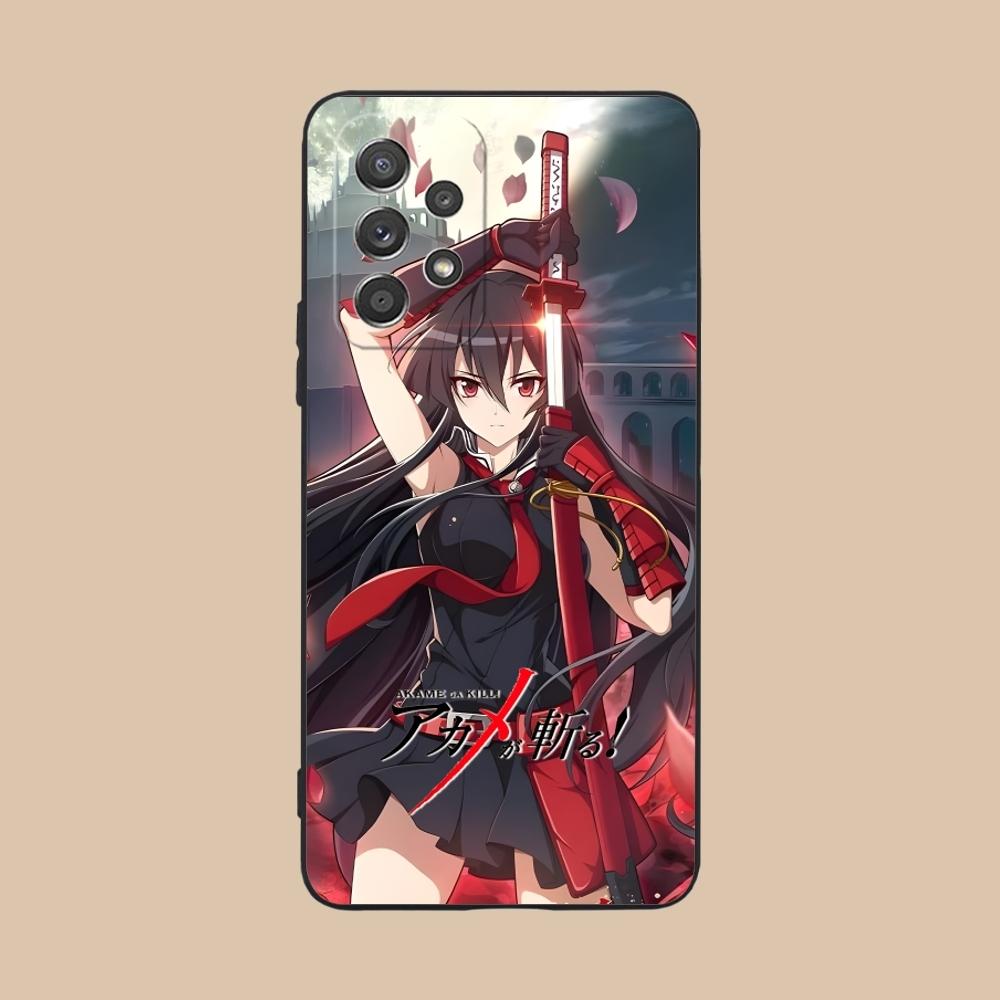 

Akame ga Kill Cute Mobile Cell Phone Case for Samsung Galaxy A91 73 71 70 54 53 52 34 24 23 21 S 5G Black Soft Phone Cover Shell Galaxy A21 S