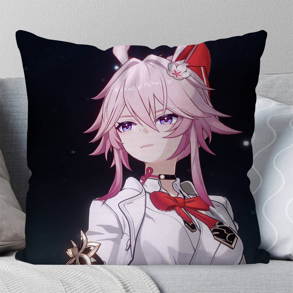Evanescia Honkai SStar Rail Anime Pillow Case Fashion Square Pillowcase Bedroom Sofa Room Ins Decoration Leisure