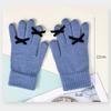 Student Girl Wool Warm Glove Korean Fashion Bow Tie Solid Color Children Glove Autumn Winter Warm Cashmere Outdoor Knitted Glove
