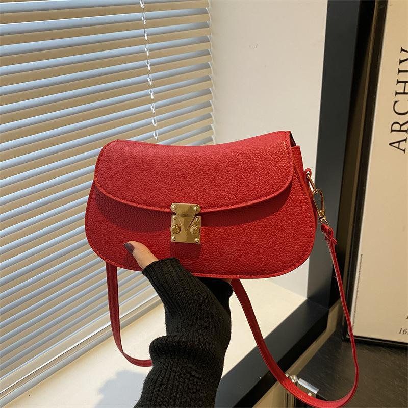 New Stylish Simple Retro Women's Commuter Shoulder Bag, Foreign Versatile Niche Design Crossbody Small Square Bag