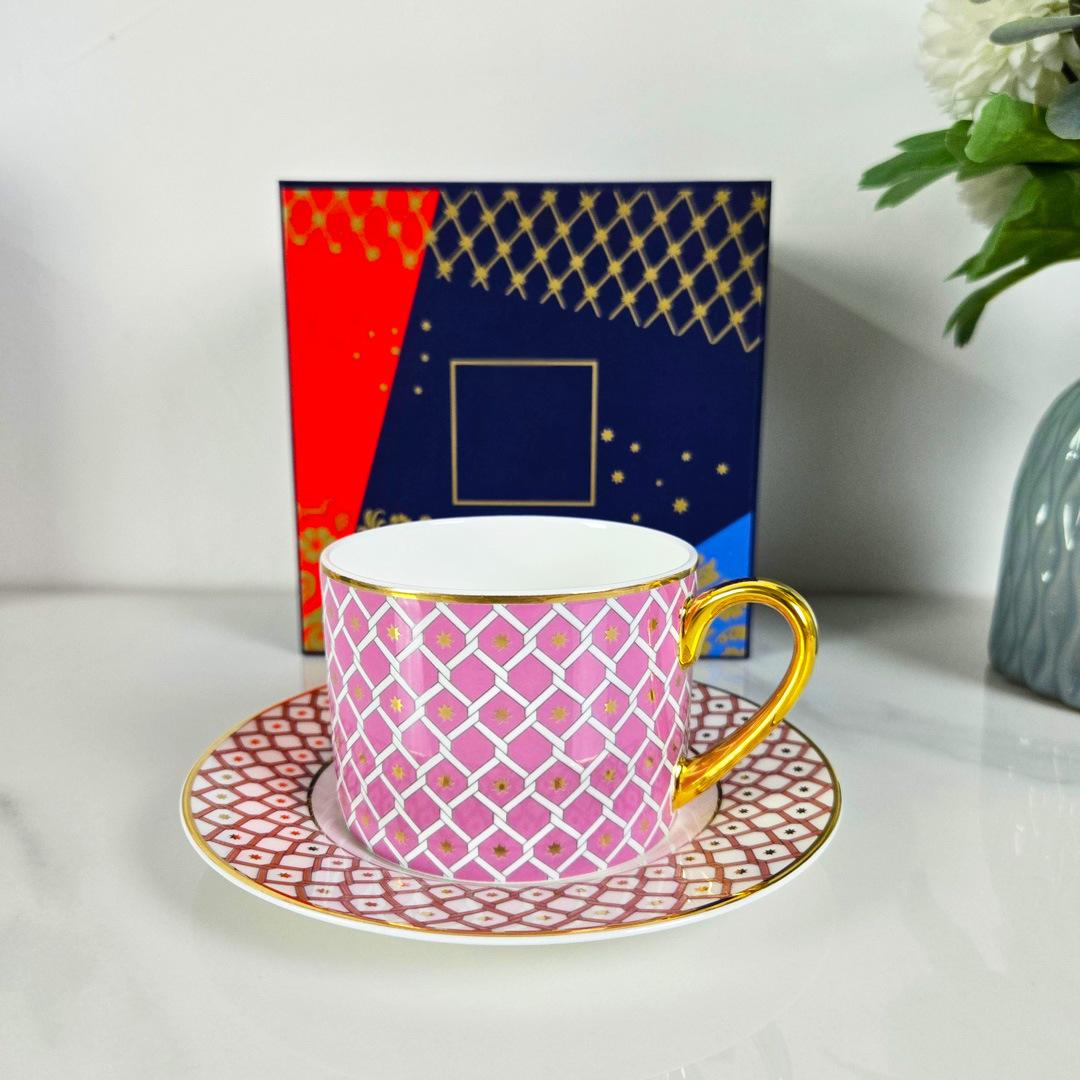 Colorful Star Bone China Coffee Cup