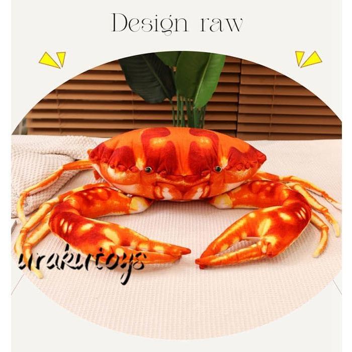 Realistic Crab Plush Toy Ocean Animal Stuffed Animal Hugging Pillow Crab Cushion Pillow Room Decor Birthday Gift (Red, 60cm)