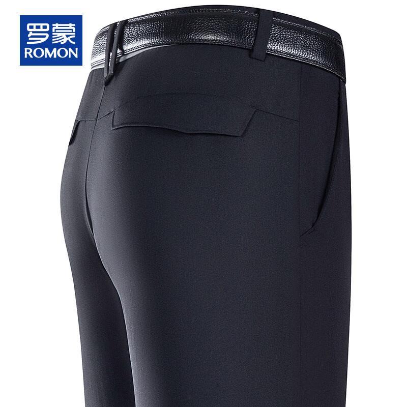 ROMON Men's Lightweight High-Stretch Straight-Leg Casual Pants