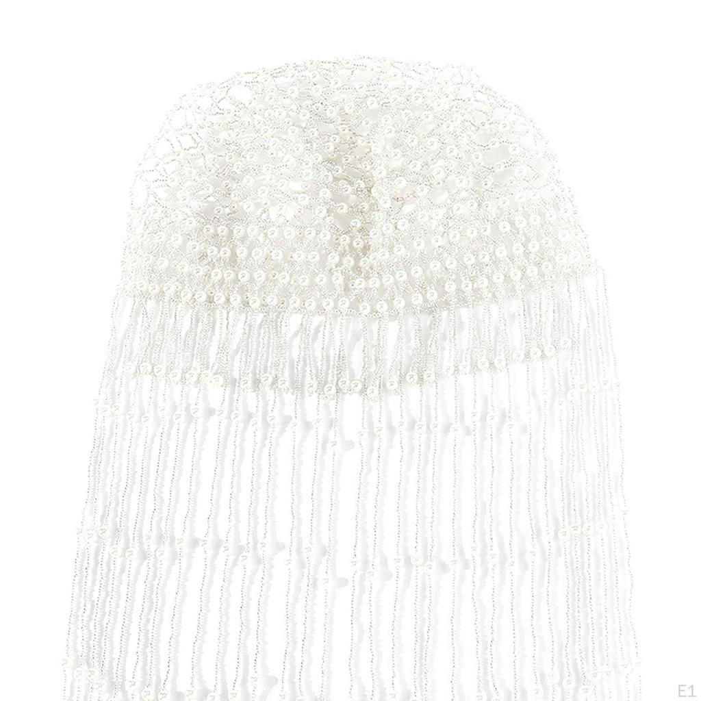 1920s Pearl Tassel Headpiece for Wedding, Pageant, Or