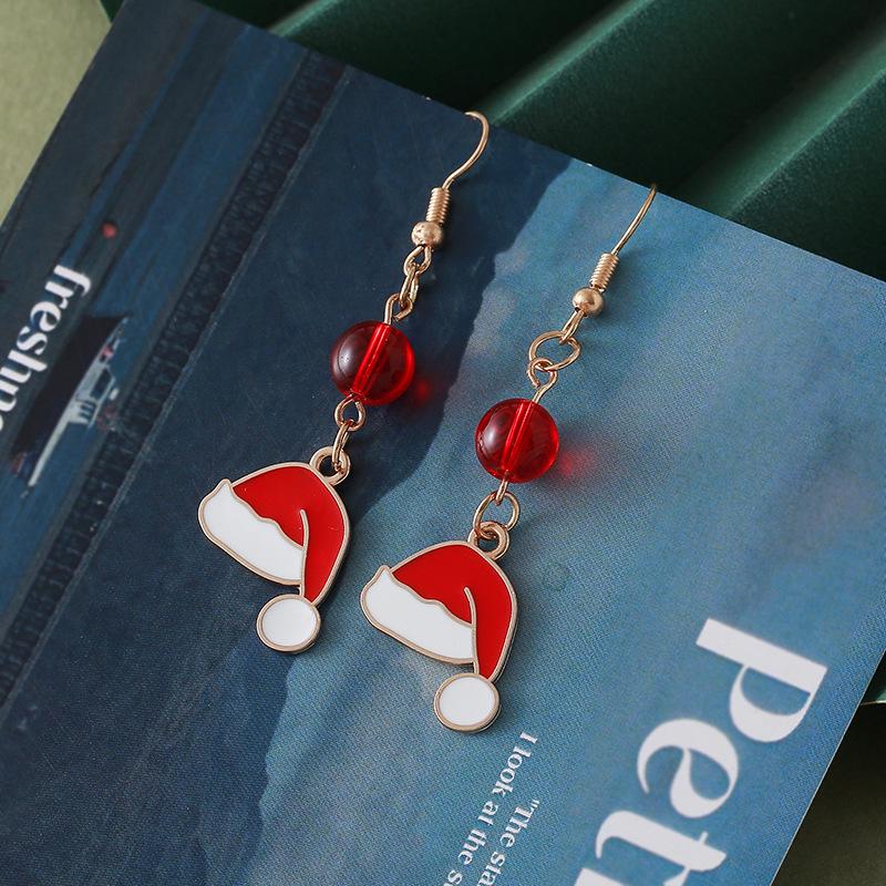 Creative Alloy Christmas Hat Cartoon Earrings - Women's Light Luxury Jewelry