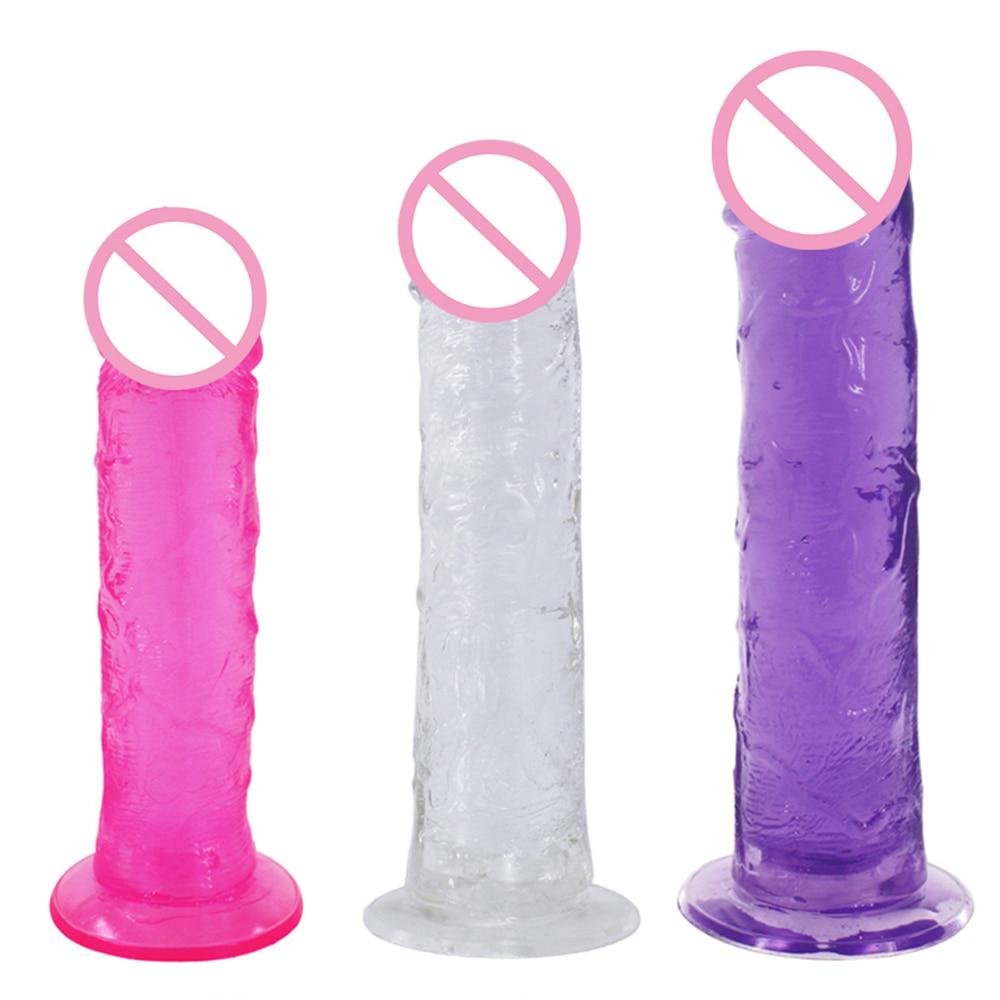Soft Large Phallus Jelly Penis Long Dick Realistic Dildo Suction Cup Dildo Lesbian Sex Toy for Women