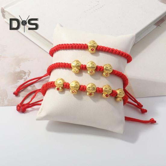 Armband mit geflochtenem Seil und Cartoon-Schlangenanhänger, verstellbar, handgewebt, das Jahr der Schlange, Neujahrsgeschenk