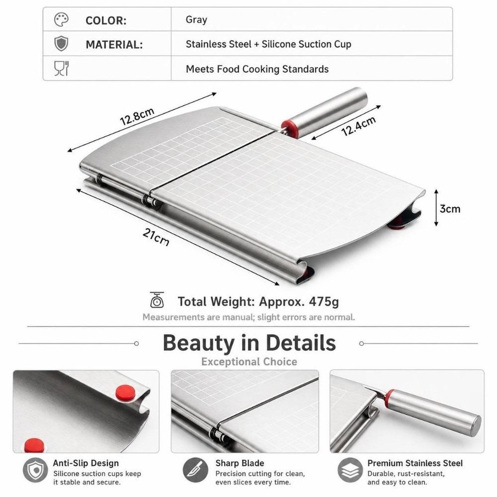 Stainless Steel Butter Cheese Slicer with Scale Effortless Wire Cheese Cutter Board Adjustable Kitchen Gadget