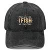 Vintage Washed Baseball Cap Adjustable Snapback With I Fish And I Know Things Embroidery Green