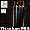 PolariSign 24cm Titanium Stakes, Set of 4, 6, or 8, Lightweight Camping Stakes, Titanium with Reflective Rope, for Tent and Tarp Setup, Polaris Sign