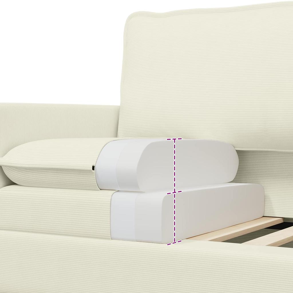 Sofa Set 2 pcs Cream Fabric