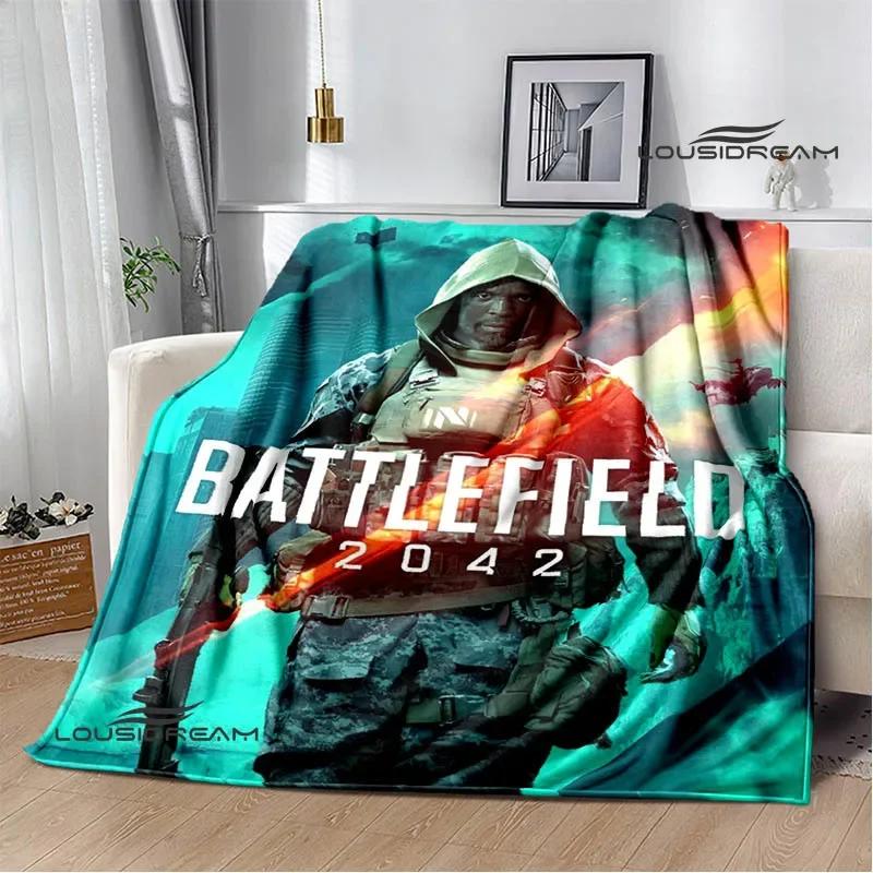 D Game Battlefield Printed Throw Blanket  Soft Warm Fashionable Home Textile for Travel Birthday Gifts