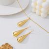 Accessories Exaggerated Water Drop Large Pendant Punk Style Necklace Versatile Simple Necklace Stud Earrings Set