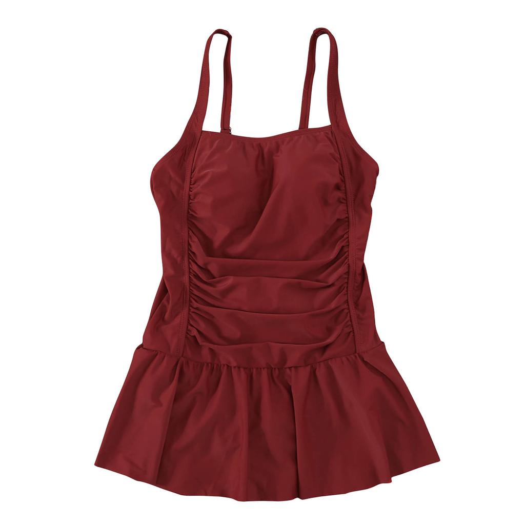 Women's Fashion Strap Waist Color One-Piece Slim Fit Swimsuit