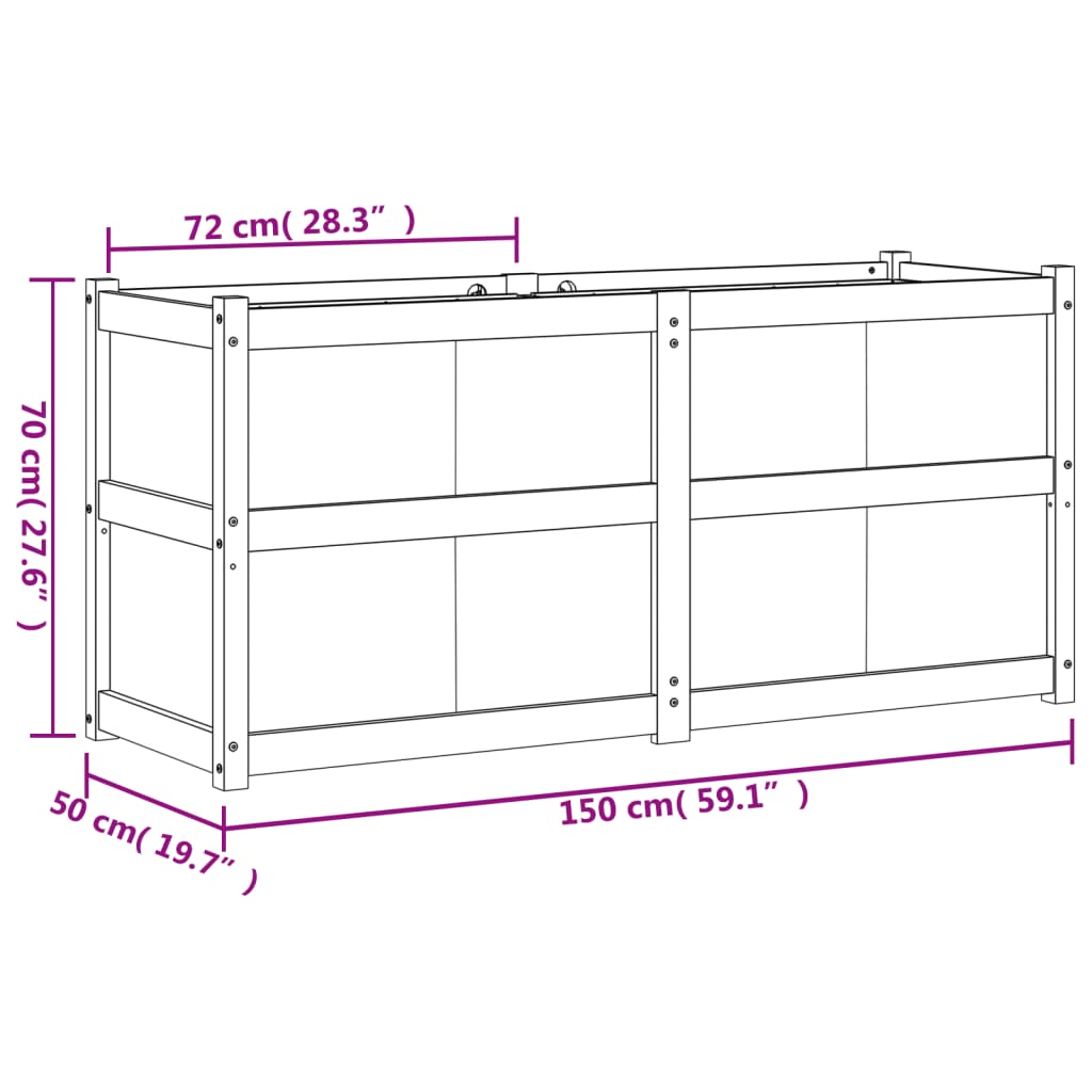Plant Box Wax Brown 150x50x70 Cm Solid Pine Wood