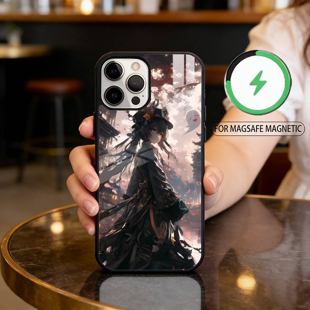 

Genshin Impact Zhongli Hutao Magnetic For Magsafe Wireless Charging Phone Case For iPhone17,16,15,14,13,12,11 Plus,Pro Max iPhone11PRO
