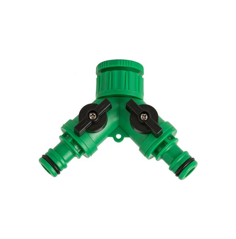 2 Way Garden Water Pipe Connectors Pipe Adapter Y Shape Hose Splitter Valve Three Way Plastic Valve With Switch