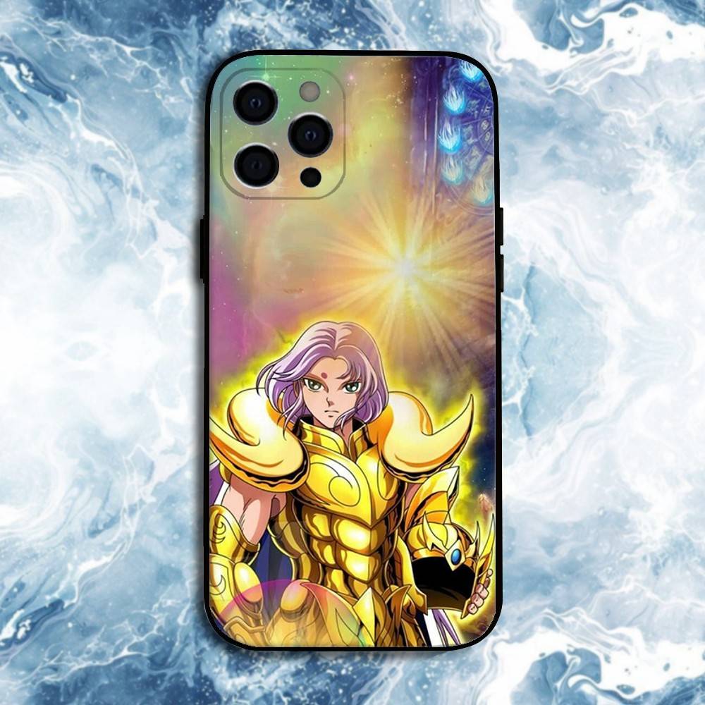 Saint Seiya Knights Of The Zodiac Phone Case For iPhone17,16,15,14,13,12,11 Plus,Pro Max, Soft Silicone Black Cover