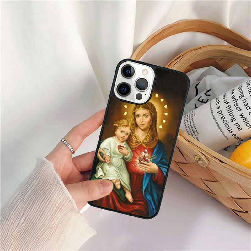 Virgin Mary of Hope Catholic Religious Cell Phone Cases For iPhone 17 Air 16 16e 15 14 12 13 11 Pro MAX Plus Fundas