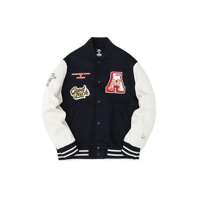 Anta Lifestyle Series Logo Print Single-Breasted Long Sleeve Baseball Jacket Unisex Jackets Black 152318719S-3