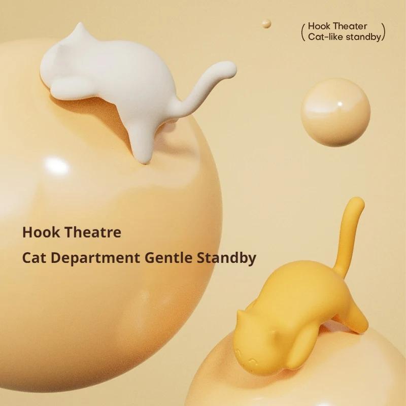 Cute Cat-Shaped Creative Desktop Hooks Key Holder Kawaii Office Desk Ornament Bag Storage Hooks Table Edge Keychain Organizer