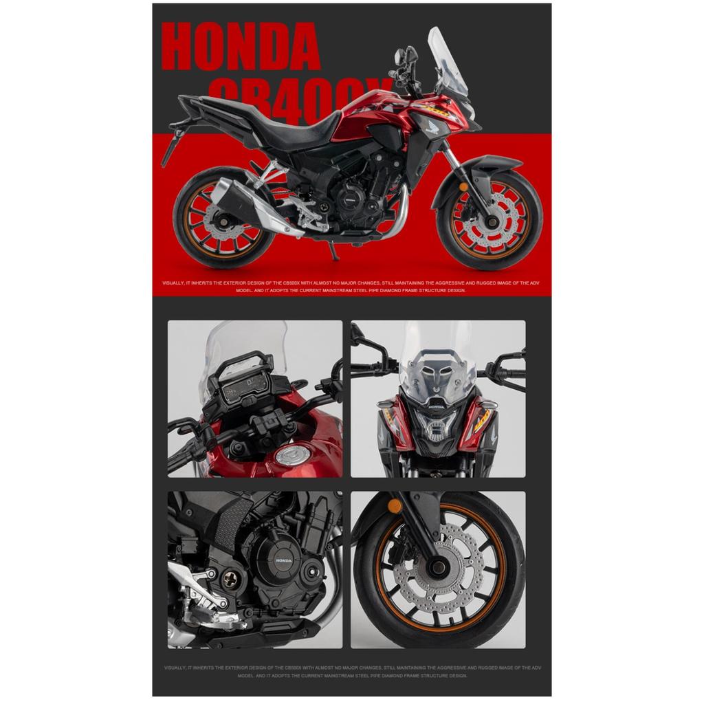 Simulation 1/12 Alloy for HONDA CB400X Motorcycle Model Youngster's Toy Car Ornament Pull-Back Car Model Boy Toy Birthday Gift