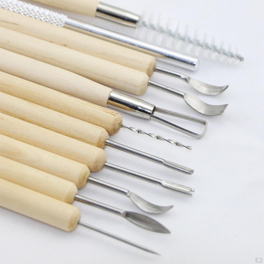 11x dobbel skulptur rustfritt stål leiresett