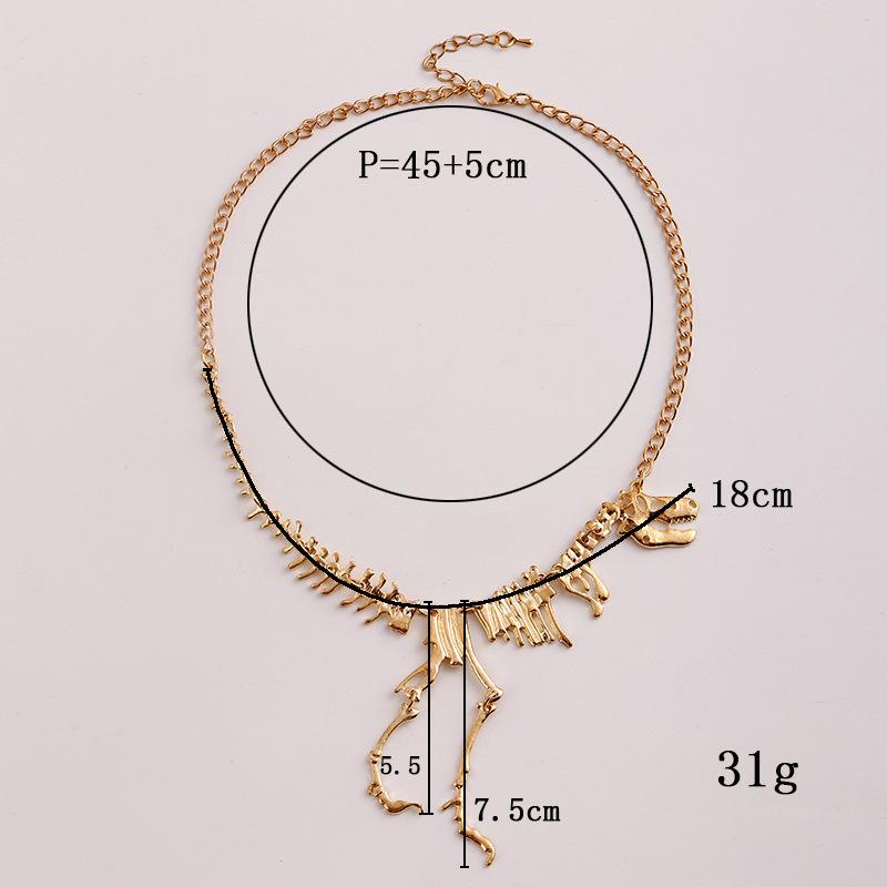 Fashion Gothic Dragon Tyrannosaurus Skeleton Dinosaur Necklaces & Pendants Chain Choker Collar Necklace For Women