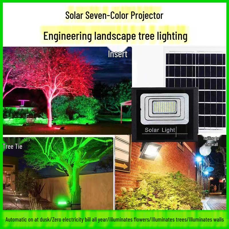 Cross-border RGB Seven-Color Outdoor Solar Landscape Lights for Park, Hotel, and Villa.