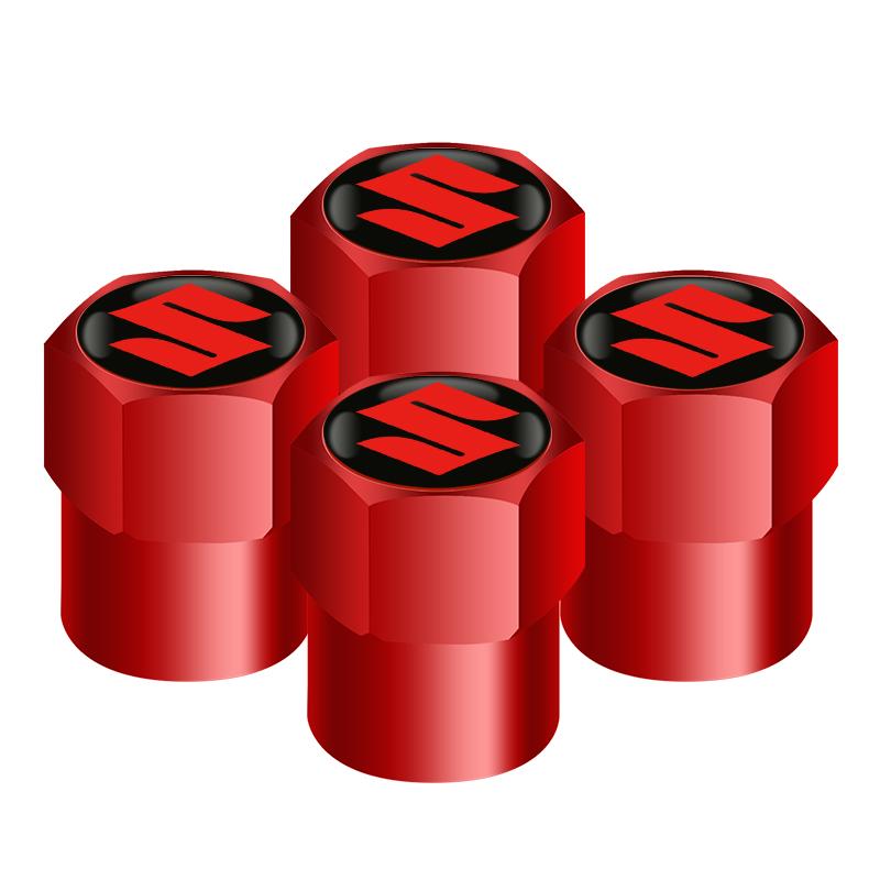 Car Styling 4Pcs Metal Wheel Tire Valve Caps Stem Case For Suzuki Grand Vitara Sx4 Swift Alto Jimny