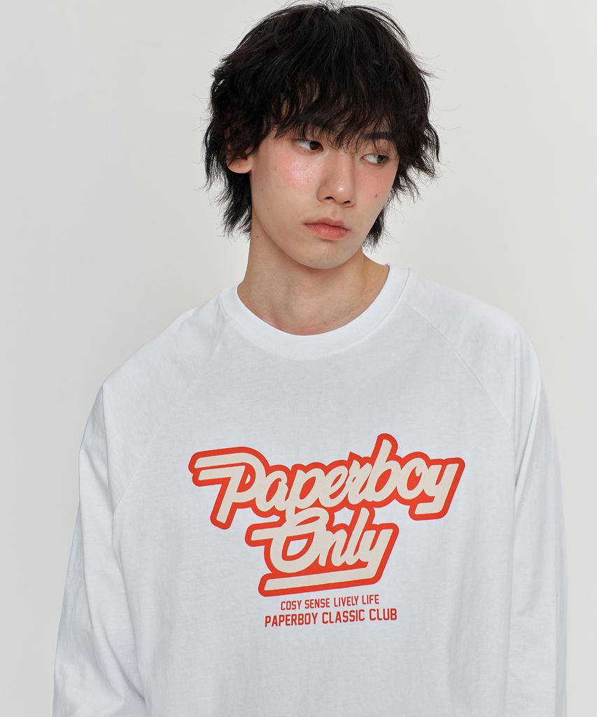 PAPERBOY Only Raglan Oversized Long Sleeve - White & Navy