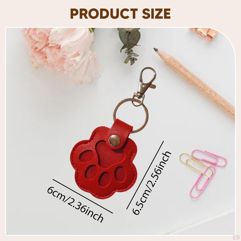Pet Hair Keepsake Keyring Dog Cat Memorial Cartoon for Sympathy Decorative PU Leather Stylish