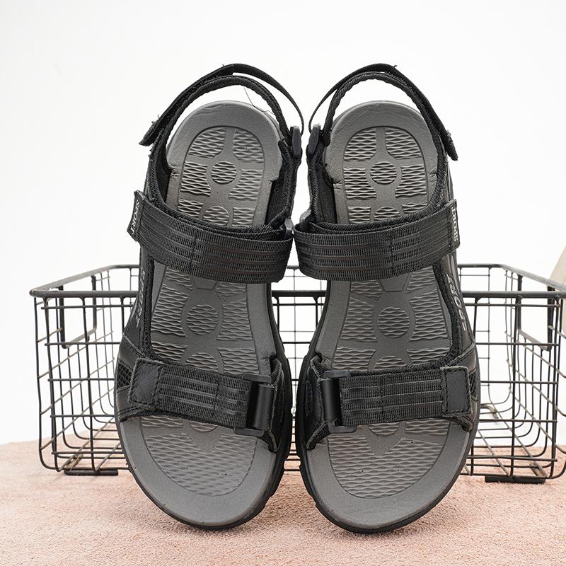Fashion Men New Open-Toe Casual Sandal Men Summer Adjustable Non-Slip Comfortable Soft-Soled Beach Shoes Classic Style Versatile Sandals