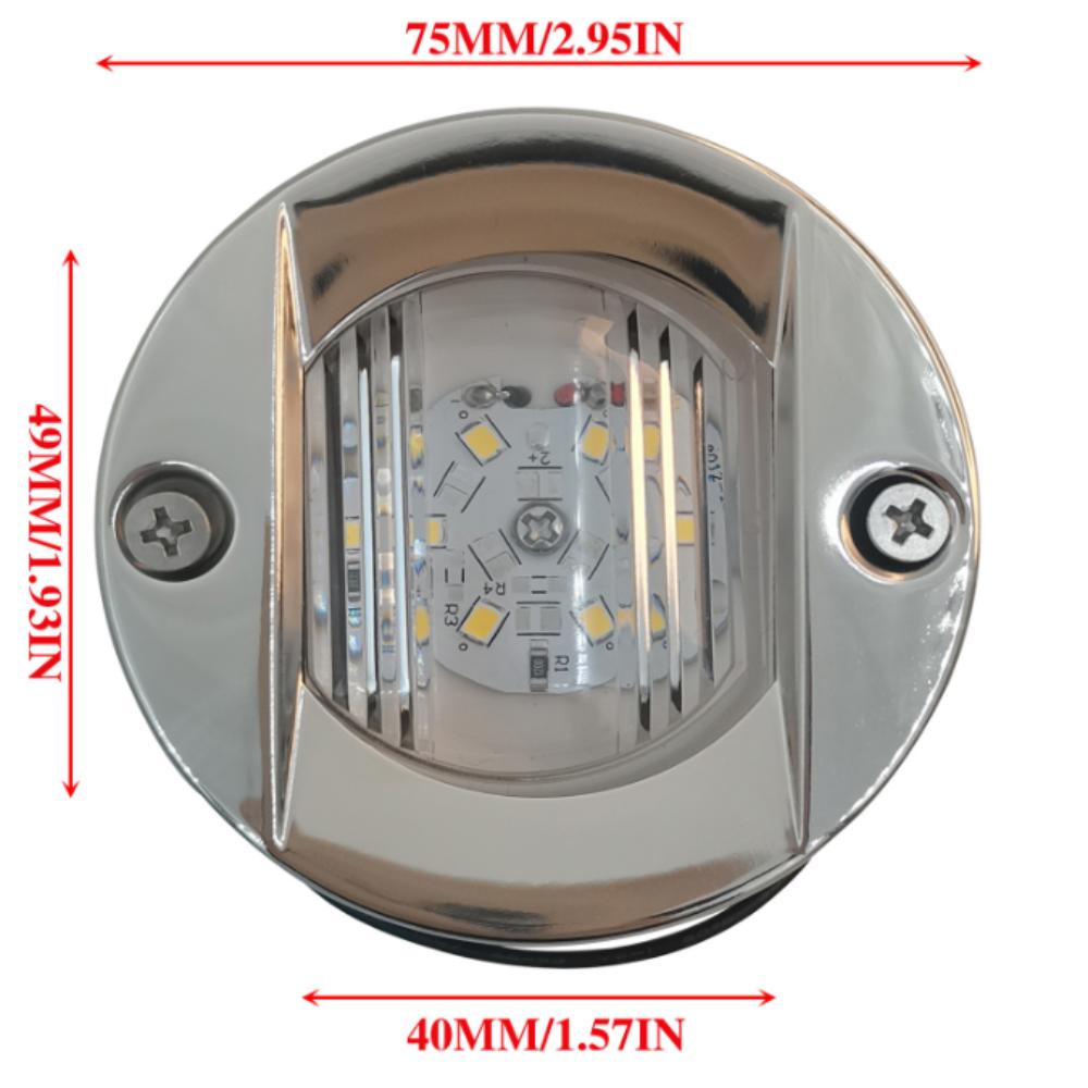 

Round Marine Boat Lights 12V Courtesy Light Marine Grade LED Stern Light Boat Stern 75mm/2.95in