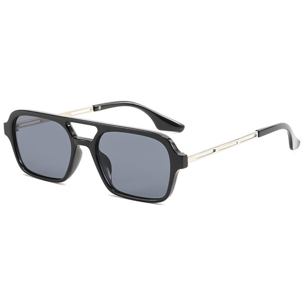New Small Narrow Square Frame Vintage Metal Plastic Men and Women Fashion Full Rim Glasses Sunglasses