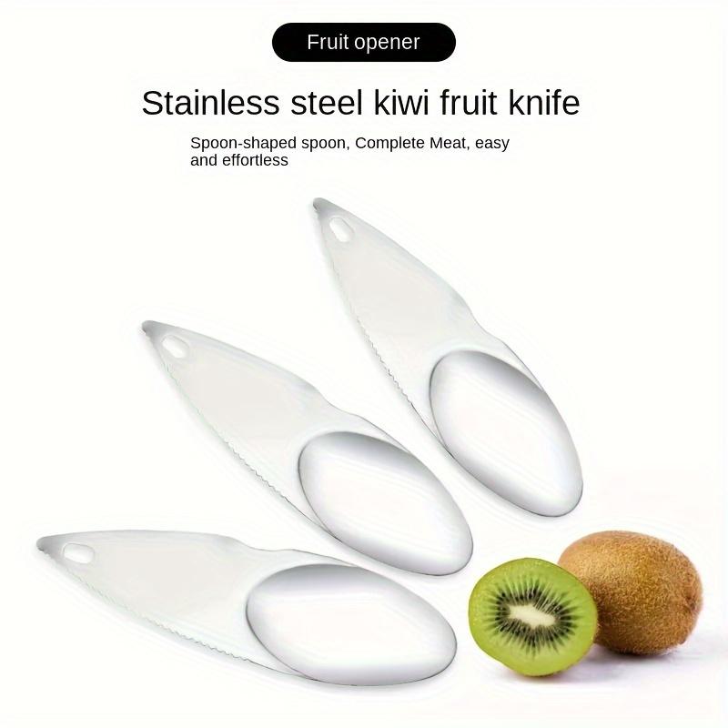 Cuțit din Oțel Inoxidabil pentru Kiwi Instrument Ușor pentru Săpat, Curățat și Scobit Fructe, Lopățică pentru Curățat Pulpa Fructelor, Cuțit pentru Săpat Kiwi