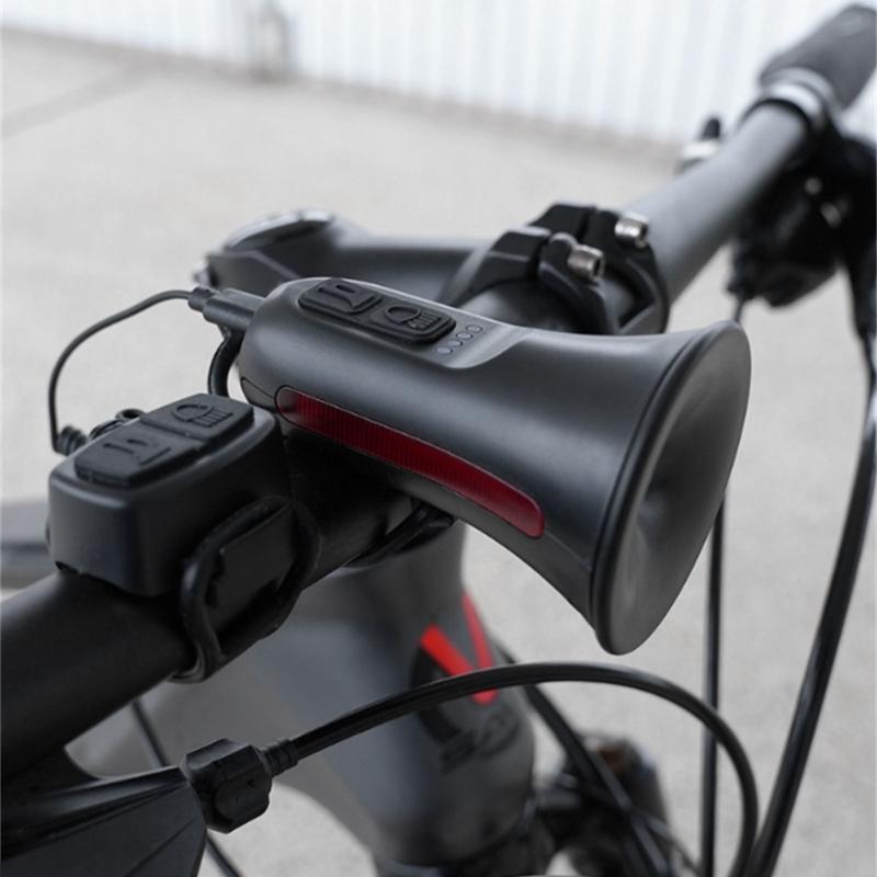 Electronic Mountain Bicycles Bells 120dB Bicycles Alarm Bells USB Rechargeable Bicycles Bells Horn Electric Bike Horns